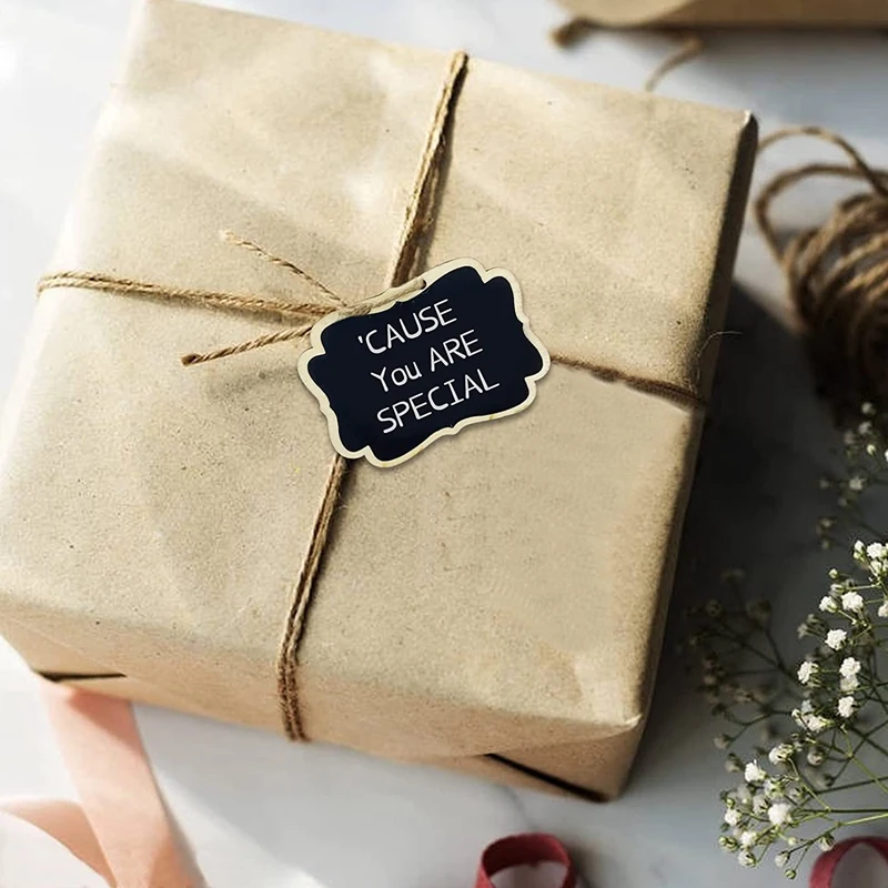 36Pcs Mini Chalkboards Signs, Hanging Wooden Chalkboard Tags, Double-Sided Message Board With Hanging String