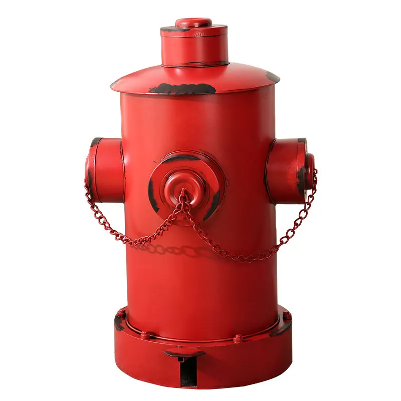 Vintage Fire Hydrant Trash Can, Industrial Iron Pedal Waste Bin with Rustic Finish, Creative Decorative Garbage Container