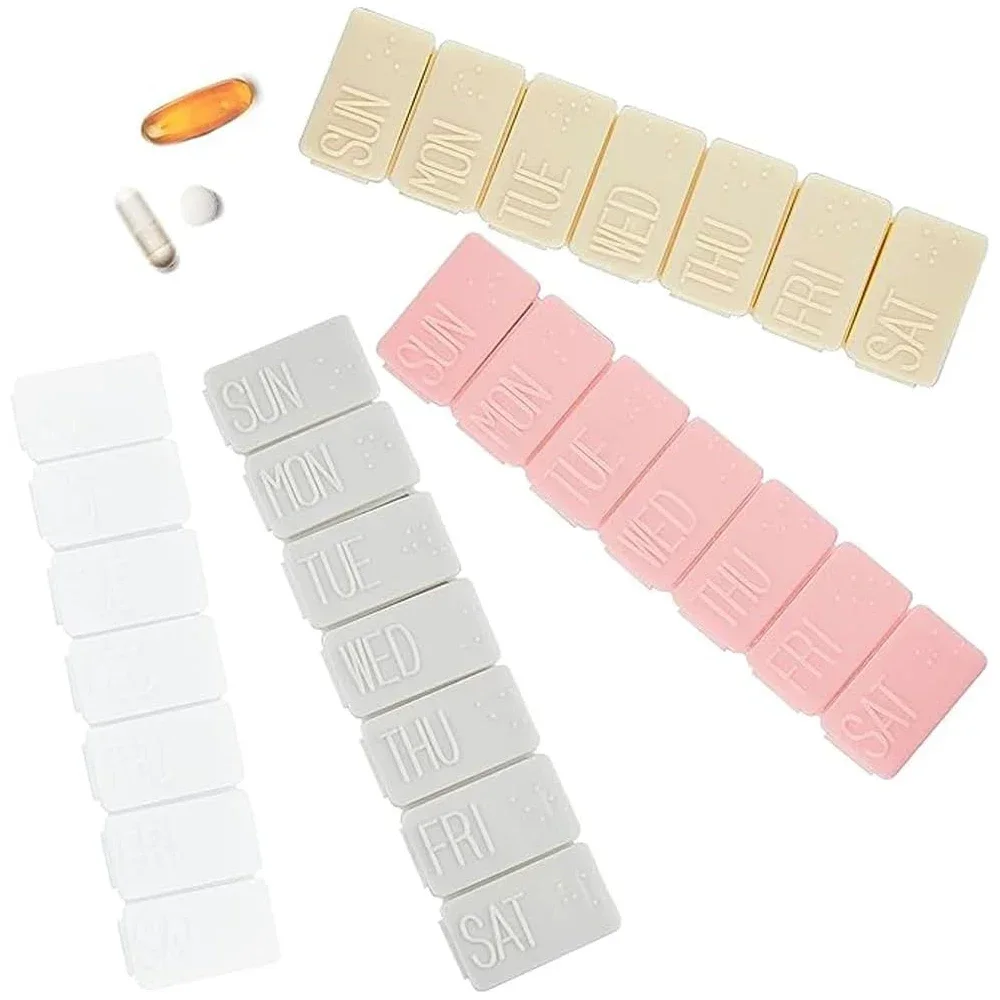 1/2/4PCS Weekly Small Pill Organizer, 7 Day Pill Case, Daily Vitamin Case Box, Pill Containers for Supplements Fish Oil