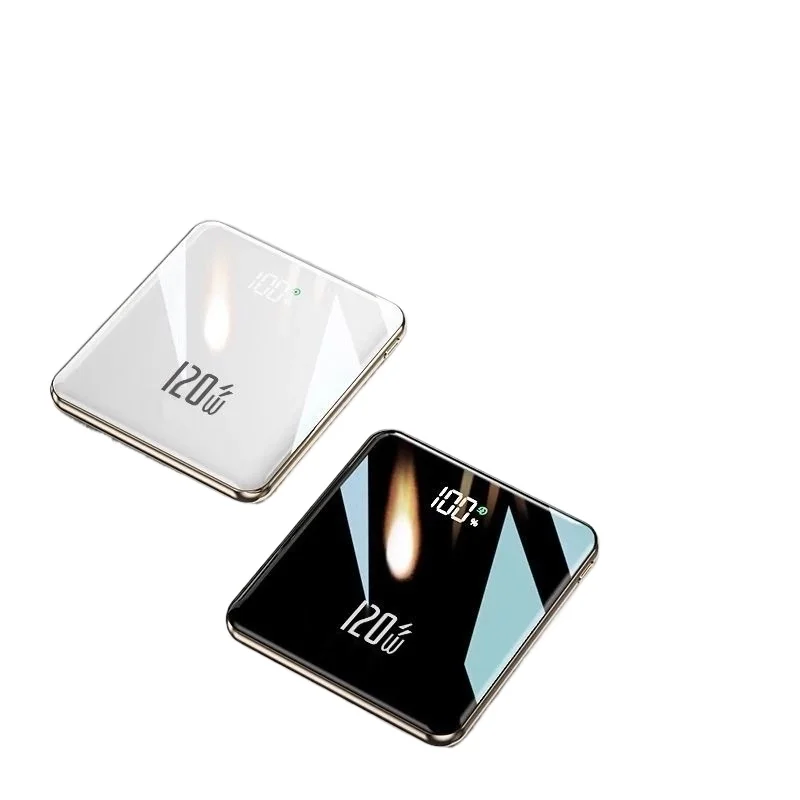 For IPhone Samsung Xiaomi 10000mAh Mini Power Bank Large Capacity Super Fast Charging External Battery Built-in 4 Cables