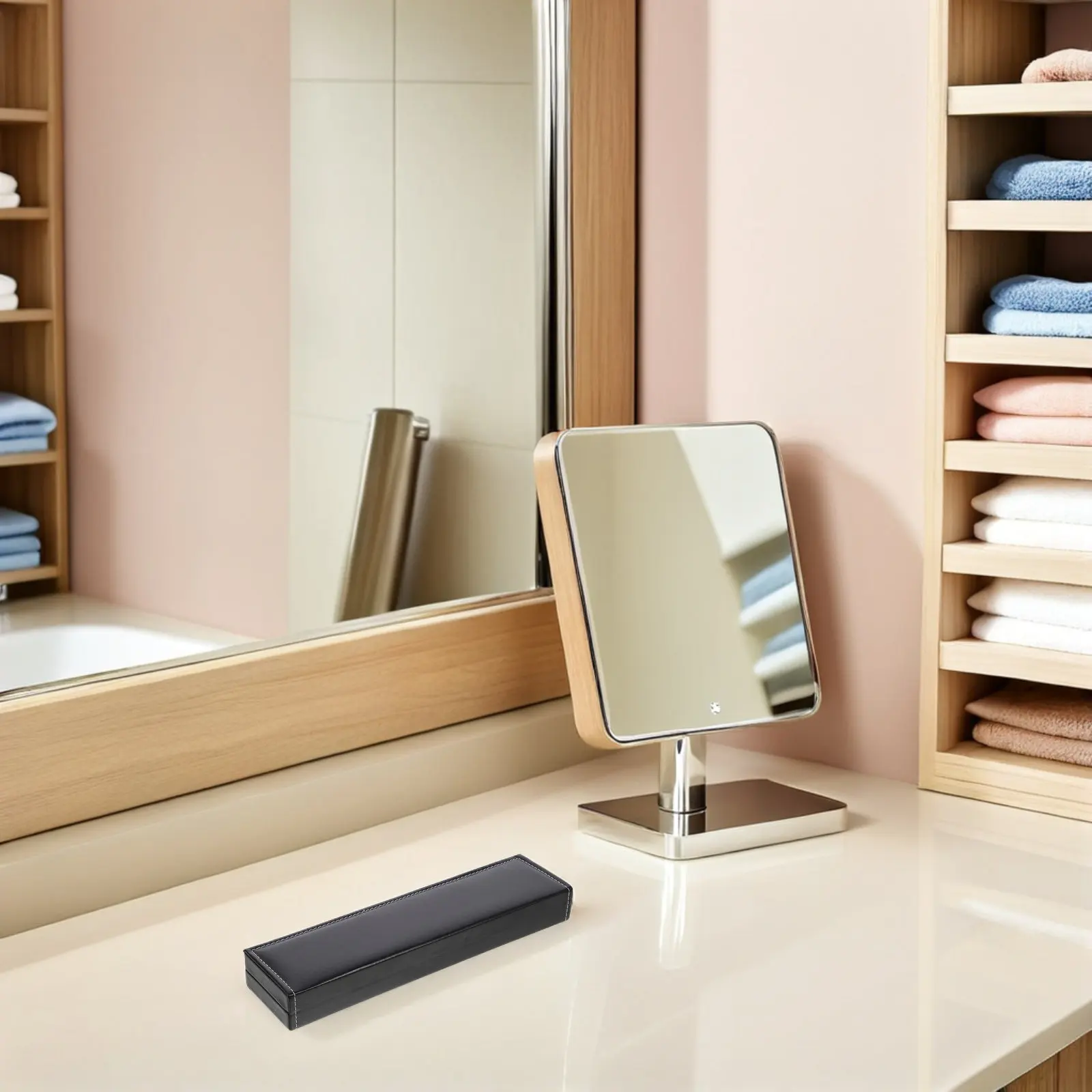 

2Pcs Black Crystal PU Watch Storage Case Single Slot Travel Jewelry Organizer Box Bracelet Long Chain Holder Display Tray