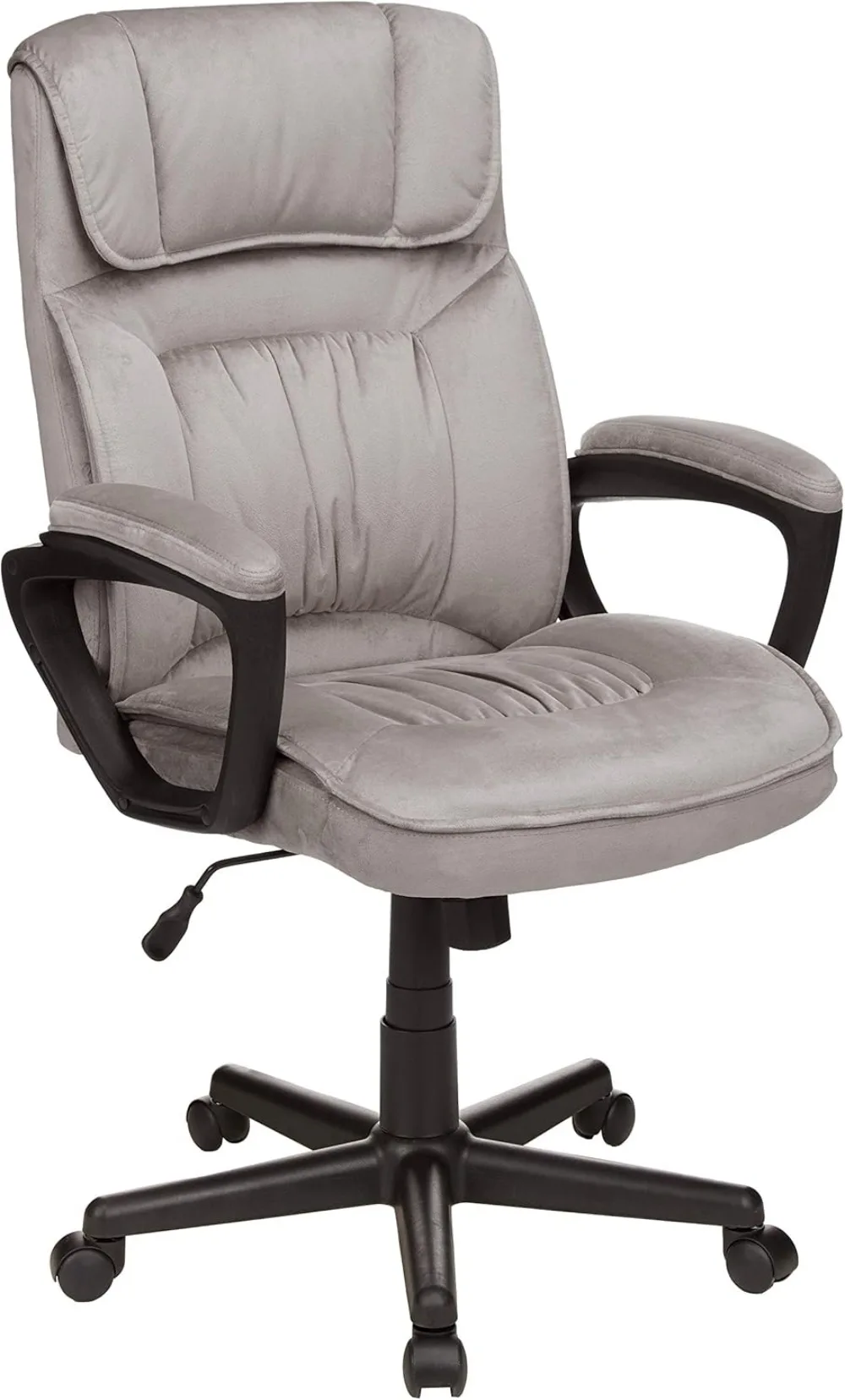 

Classic Office Desk Computer Chair- Adjustable, Swiveling, Ultra-Soft Microfiber, Lumbar Support,28"D X 25"W X 43.5"H,Light Gray