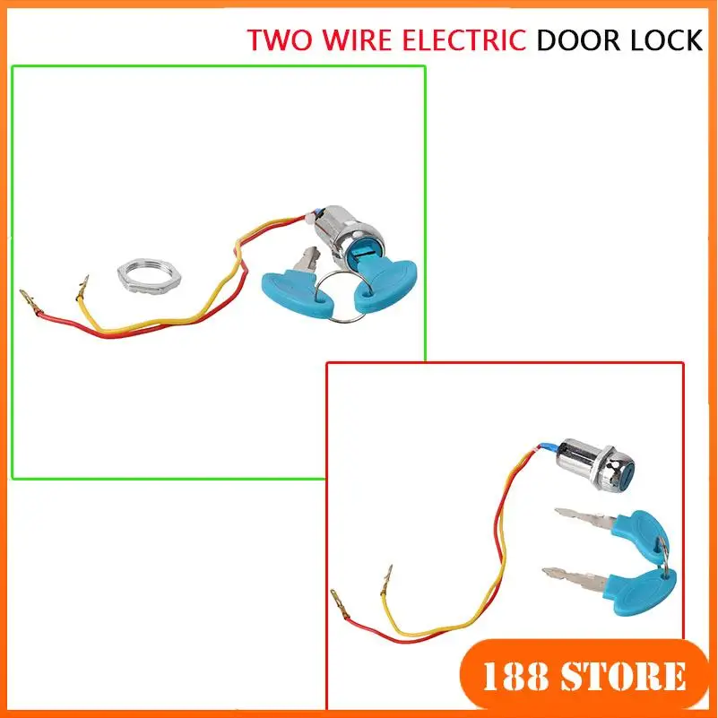 

Electric bicycle lock kit wire key start ignition switch control key Two-wire electric door lock electric scooter atv