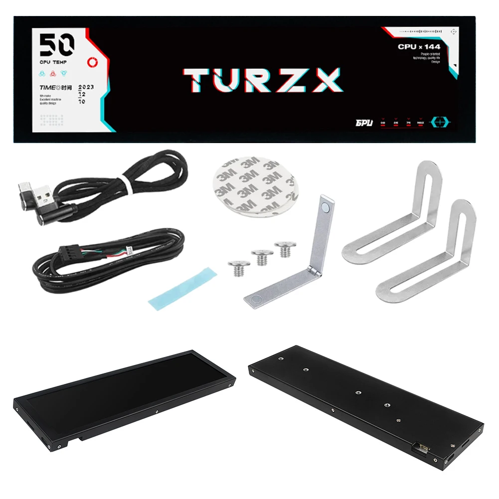 انچ IPS Type-C سیکنڈری سکرین کیس CPU GPU RAM کمپیوٹر مانیٹر 1920*480 PC ٹمپریچر ڈسپلے PC کیس کے لیے 32G کارڈ کے ساتھ #2