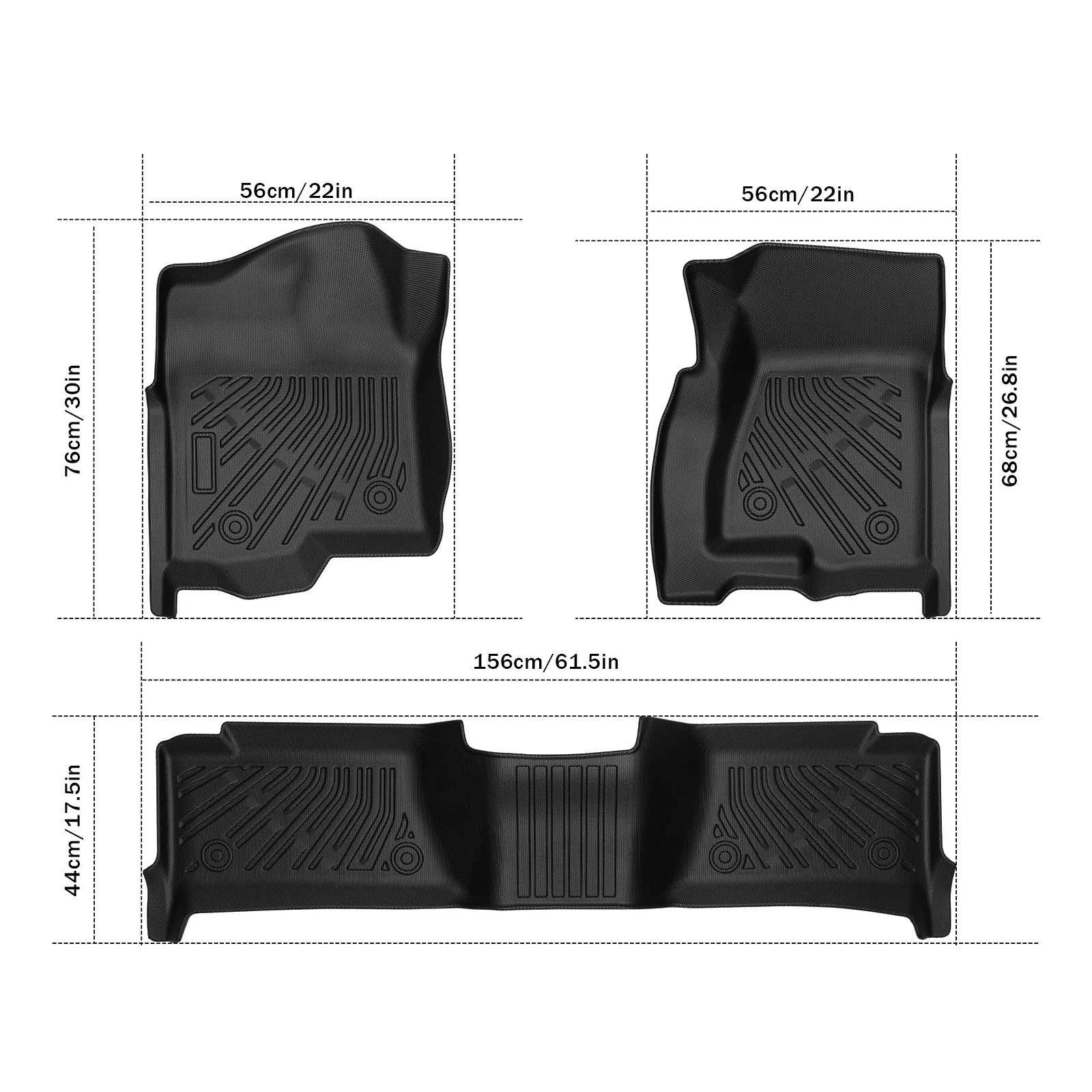 3Pcs/Set Car Floor Mats Compatible for Silverado 1500 1999-2004 All-Weather Automotive Floor Mats Waterproof Heavy Duty Car Mats Flexible Floor Liners