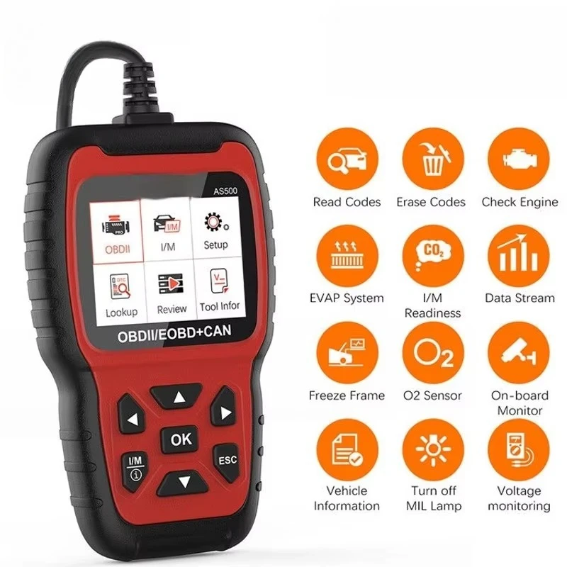 Excavator Parts for Ancel AS500 OBDII Scanner Engine Reader for Car Diagnostics Tool