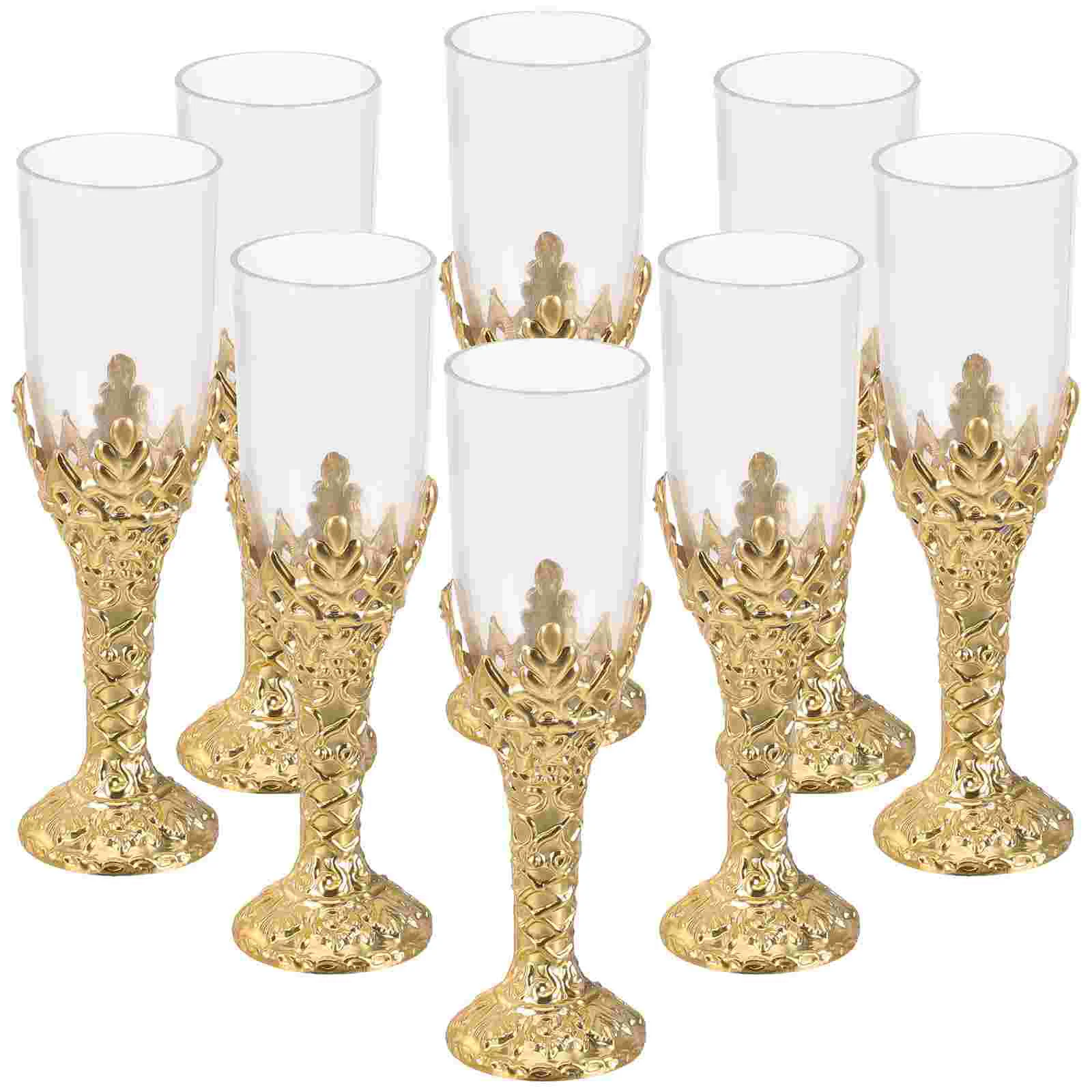 12 Pcs Bible Church Supplies Glass Decorations Party (Gold) 12pcs Dinner Goblet Delicate Cup Accessory Christmas Plastic