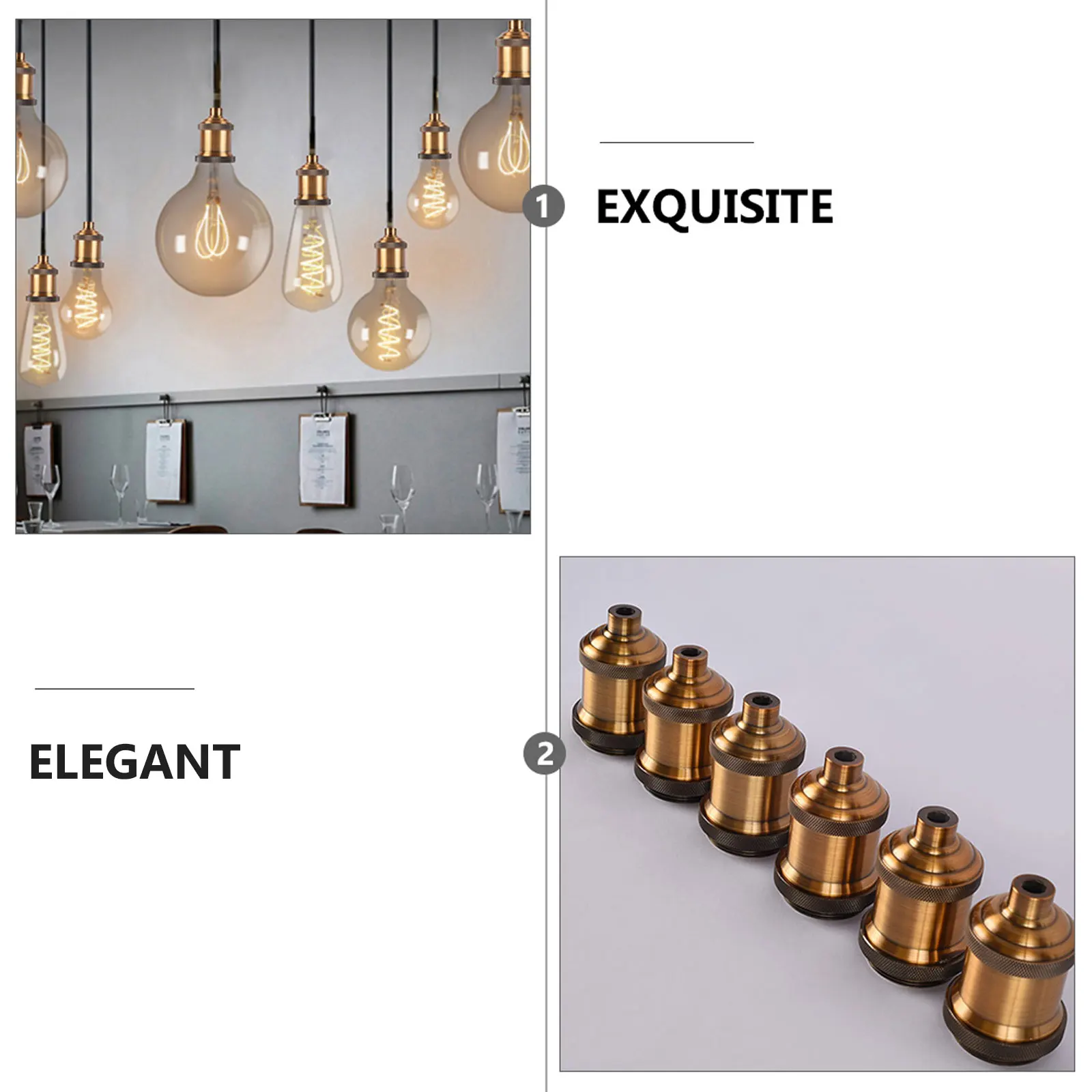 

2Pcs E27 Screw Light Socket Retro Vintage Pendant Lamp Holder for Decorative Lighting