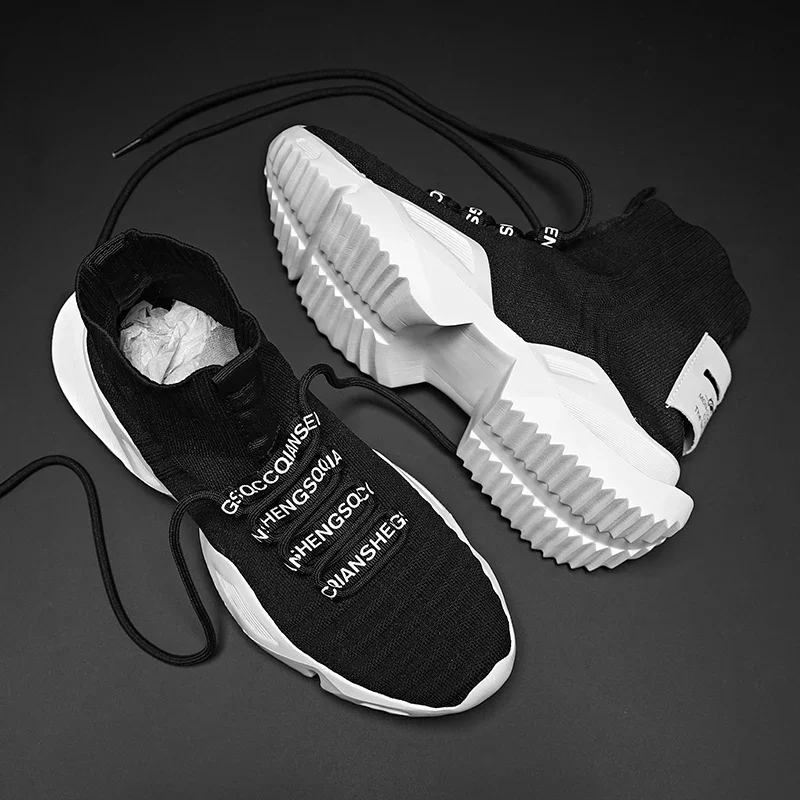 YRZL Herren High-Top-Mesh-Sneaker, leicht, atmungsaktiv, modisch, lässig, Wanderschuhe für Herren, bequeme Laufschuhe für Herren – Detail 8