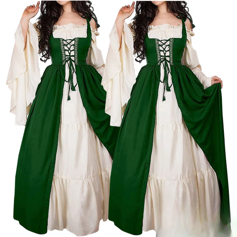 

Женский костюм для косплея, винтажное платье с длинным рукавом, сказочное платье эльфия, платье принцессы эпохи Возрождения