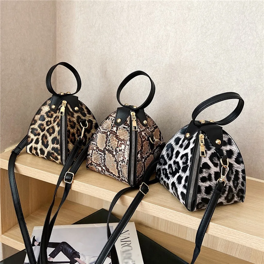 Fashion Women‘S Messenger Bag Creative Coin Purse Pu Leather Bag Trend Print Dumpling Shape Wallet Gift Shoulder Bags