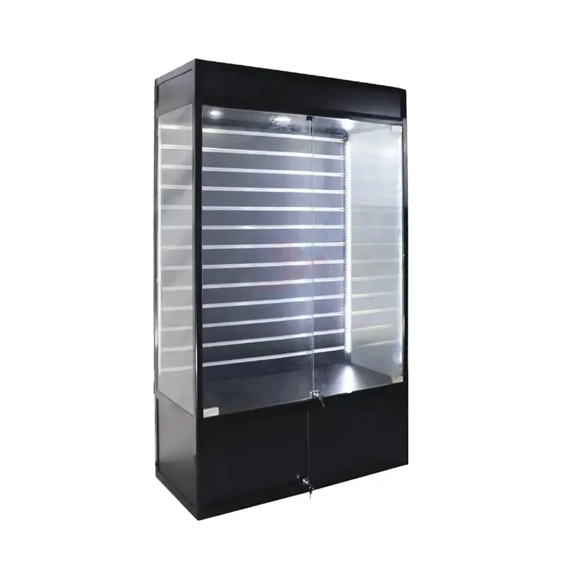 Custom. aluminum frame slatwall design glass display cabinetglass showcase for cell phone accessory shop