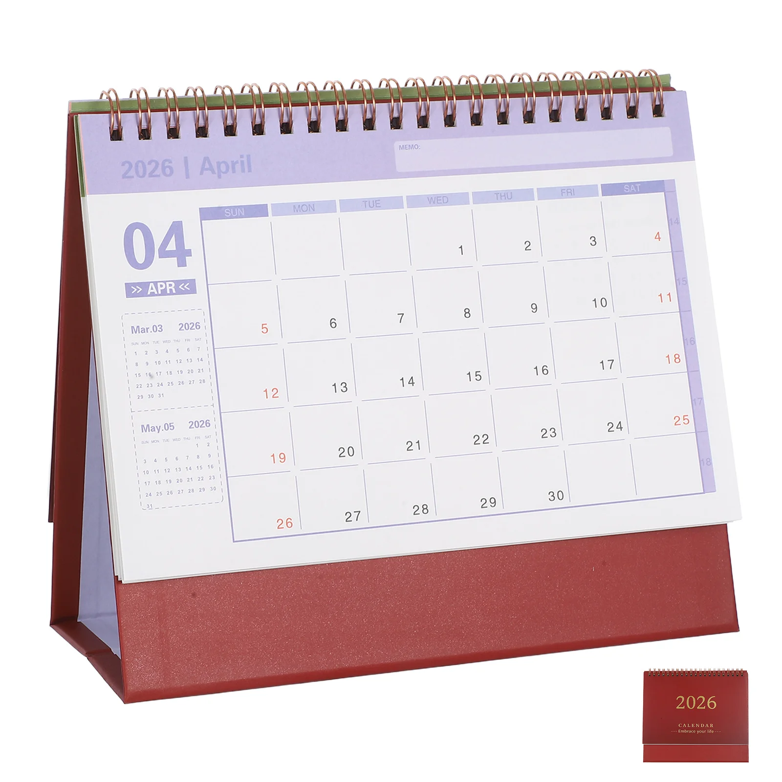 

Настольный мини-календарь 2026: компактный, складной, с толстыми страницами, для дома, офиса, школы