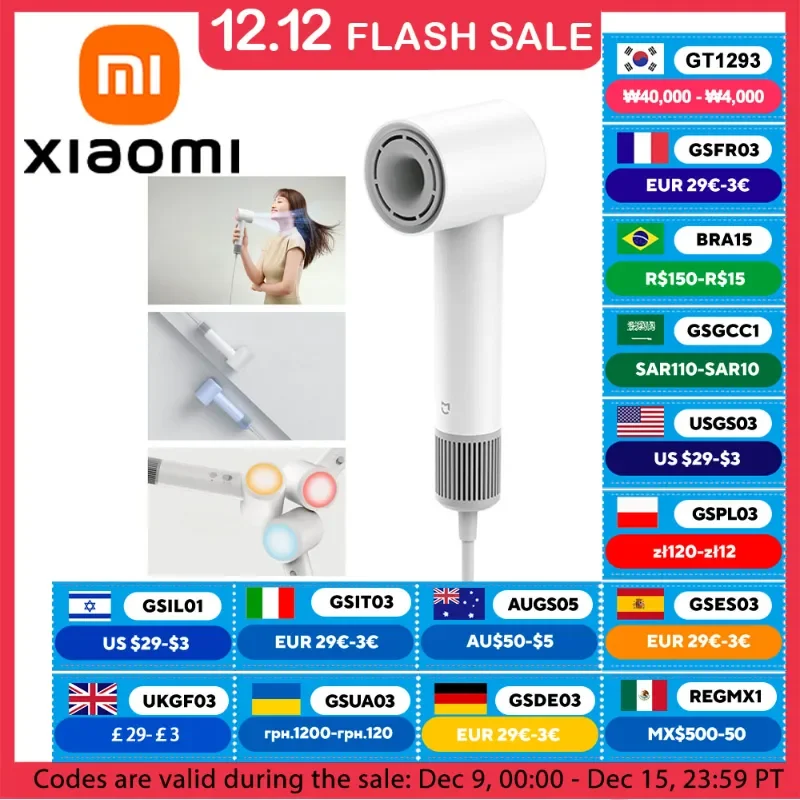 XIAOMI-secador de pelo MIJIA H501 SE, alta velocidad, 62 m/s, velocidad del viento, iones negativos, cuidado del cabello, 110.000 Rpm, secado