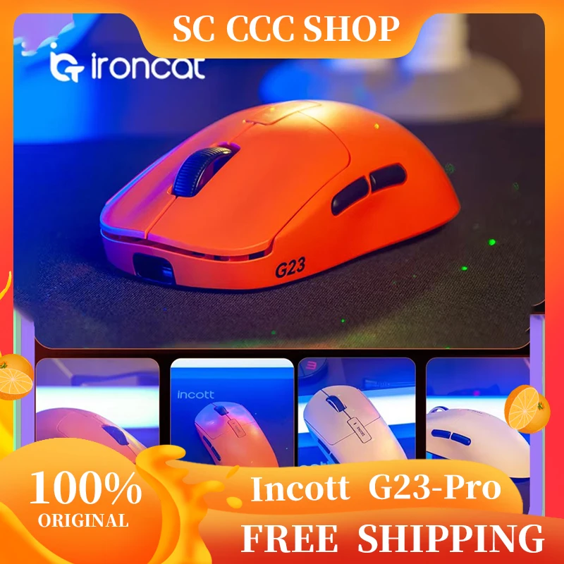 

Incott G23 Pro Mouse Dual Mode Wireless Mouse 8K Incott G24 Hot Swap PAW3395 Sensor Gaming Mice Ergonomics Pc Gamer Custom Gifts