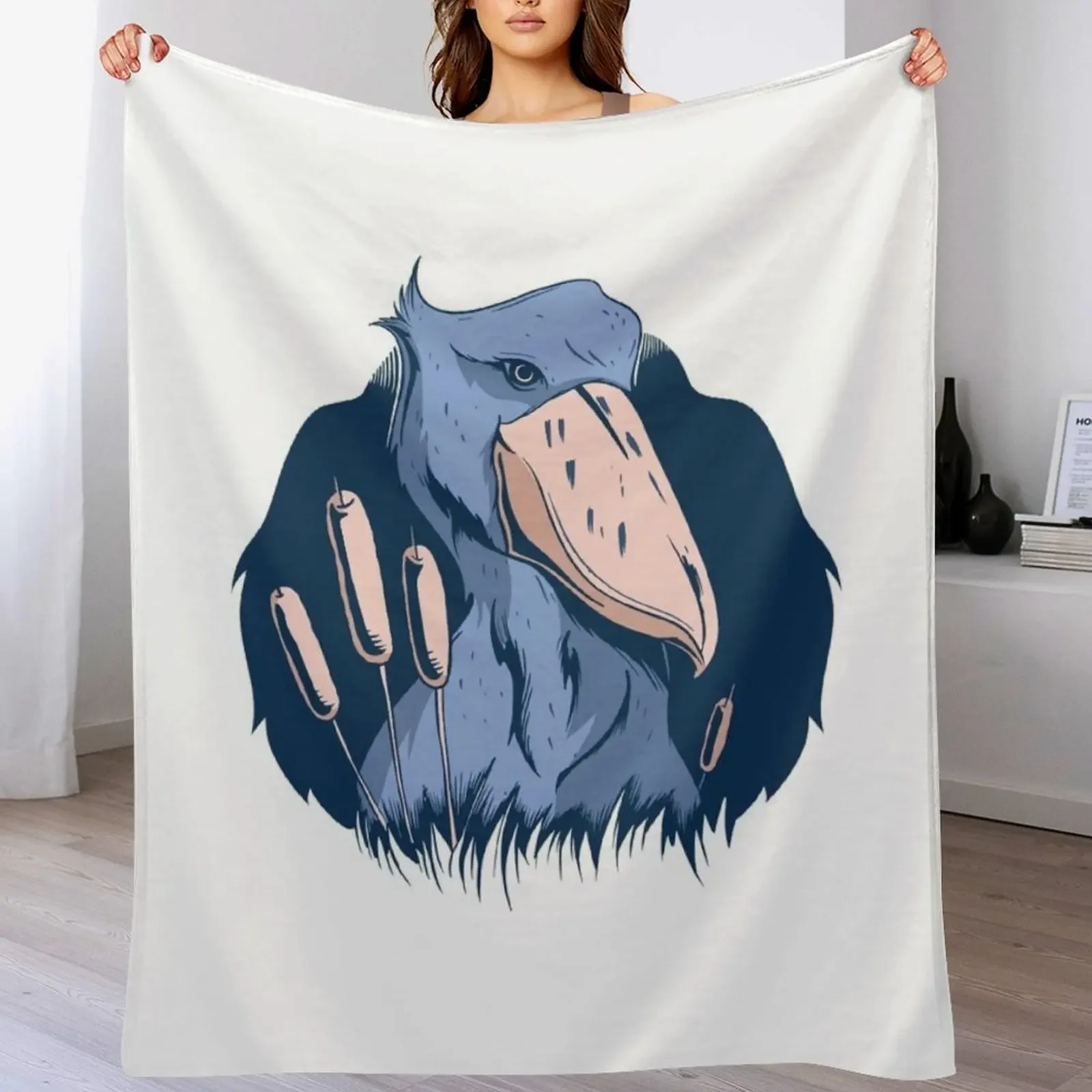 

Shoebill Throw Blanket Softest warm for winter halloween manga Blankets