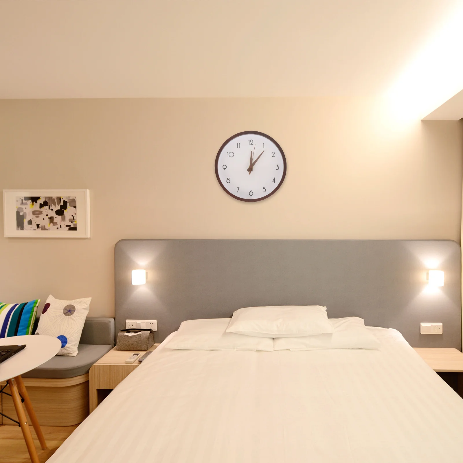 

Vintage Home Decor Decorative Wall Clock Hanging Living Room Decoration Coffee Round