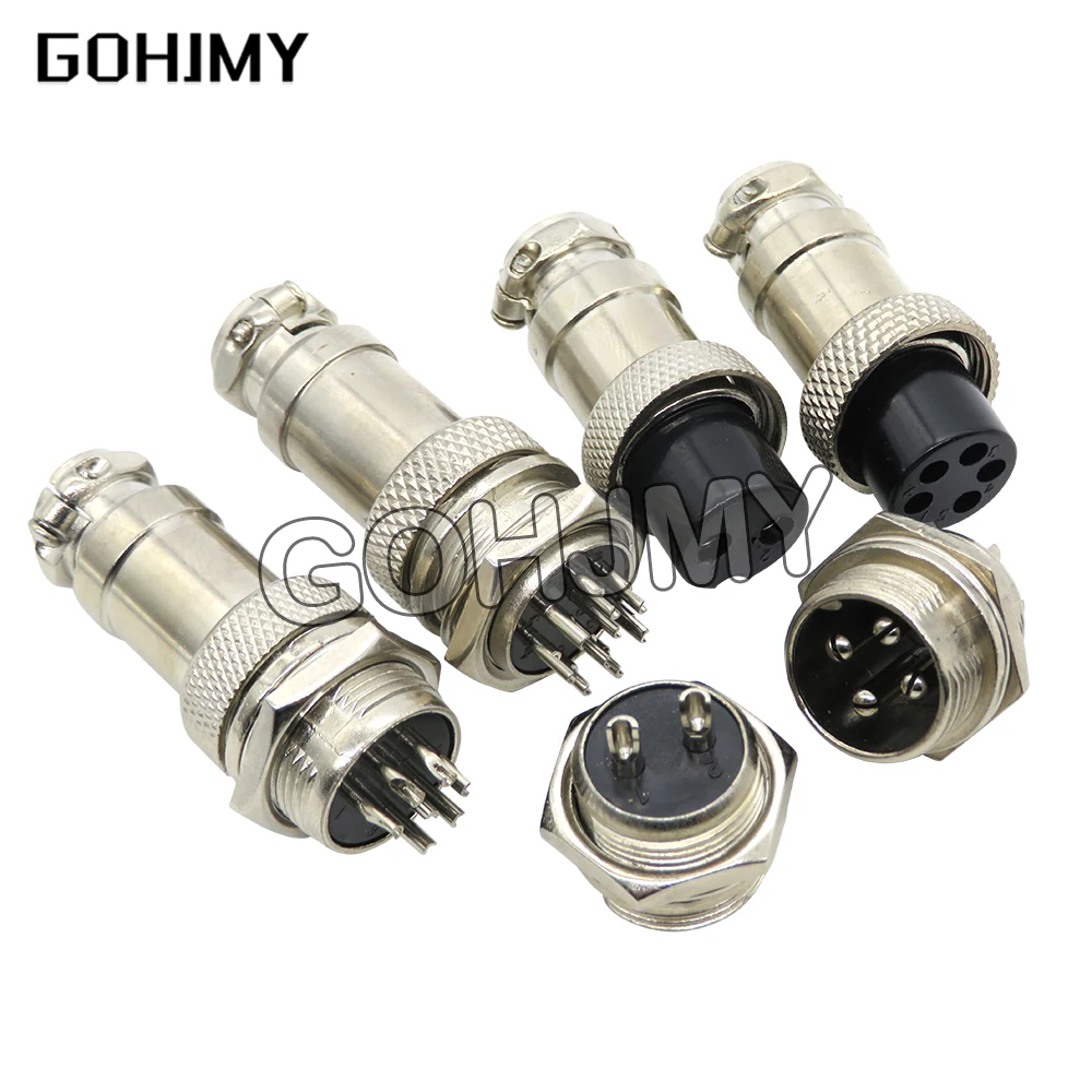 1Set GX16 2/3/4/5/6/7/8/9 Pin Male & Female 16mm ibuw Metal Circular Aviation Connector Socket Plug 2PIN 3PIN 4PIN 5PIN 6PIN