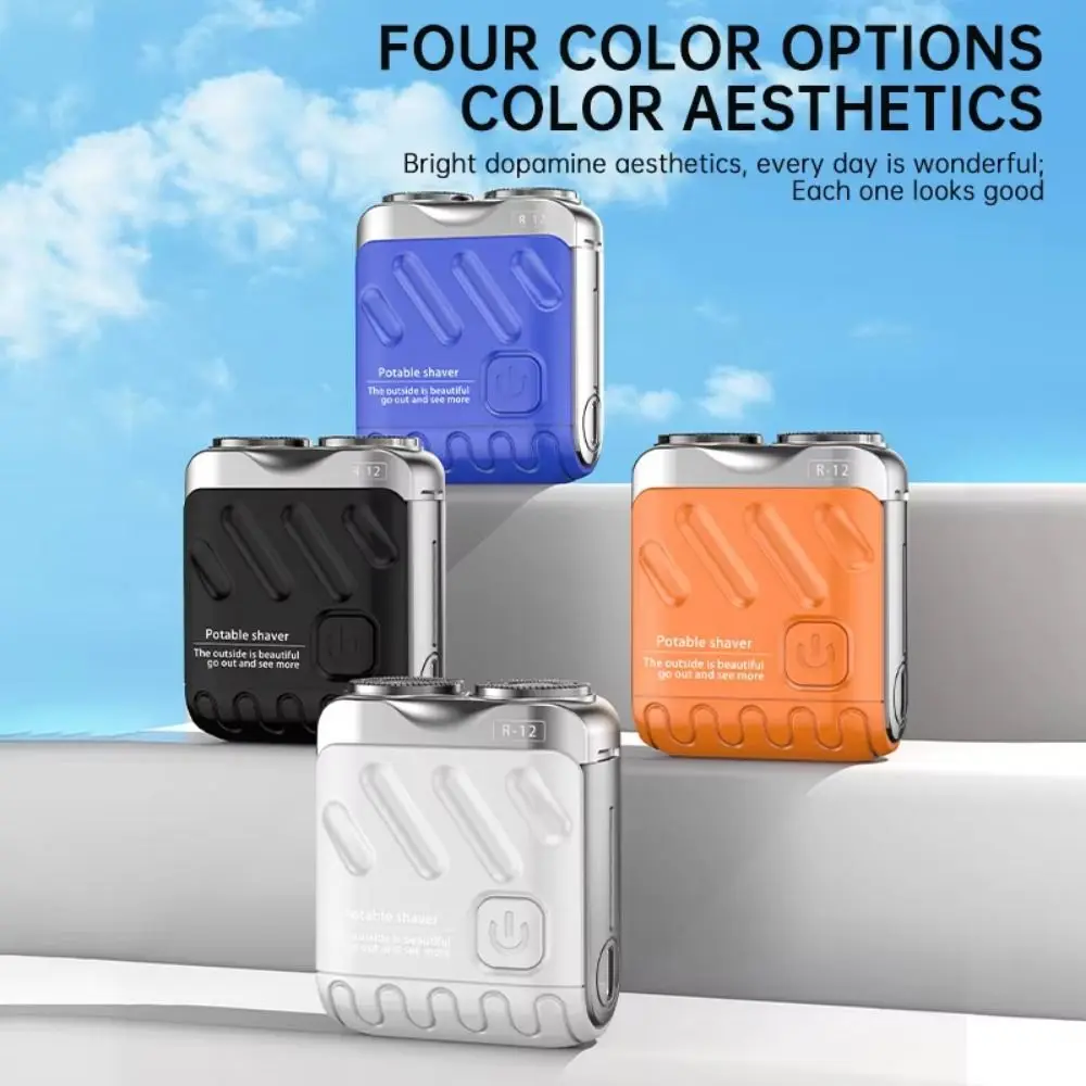 Mini Elektrisch scheerapparaat voor heren Magnetisch dubbel hoofd Draagbaar roterend scheerapparaat 9000 omwentelingen Efficiënt scheren Baardtrimmer Vriendje