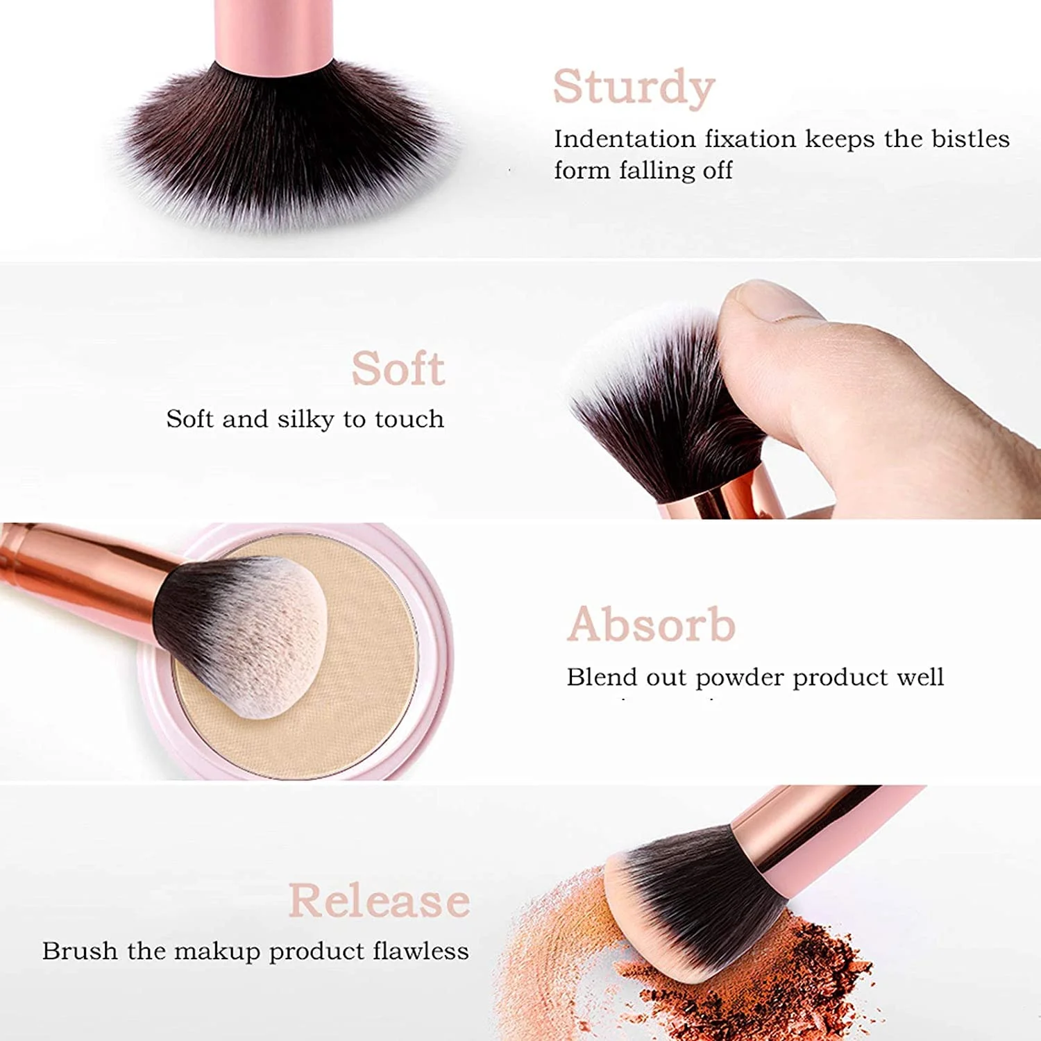 10pcs Makeup Brushes Set Foundation Blush Powder Eyeshadow Professiona Blending Cosmetic Full Set Soft Fluffy Female Makeup Tool