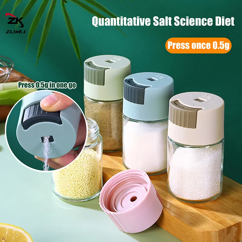 Kitchen 0.5g Press Type Quantitative Salt Control Bottle Measuring Seasoning Bottle Pepper Paprika Cumin Powder Sugar Dispenser