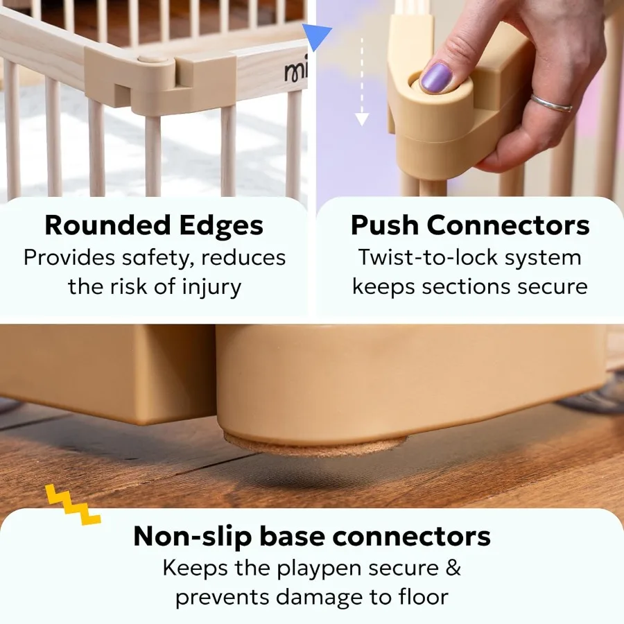 روضة أطفال خشبية - روضة أطفال خشبية مقاس 50 × 50 مع ألعاب مونتيسوري لتحفيز وتنمية حسية - بوابة أطفال خشبية لـ Pla #5