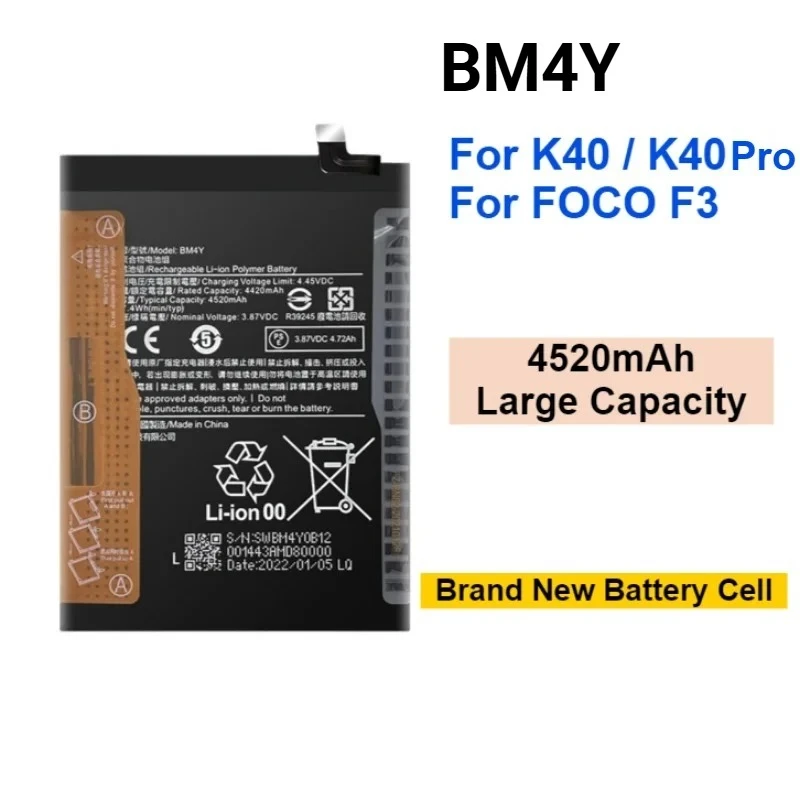 New BM4Y BM56 BM49 Replacement Mobile Phone Battery for Xiaomi POCO F3  for RedMi K40 Pro K40 K40S High Quality Guarantee