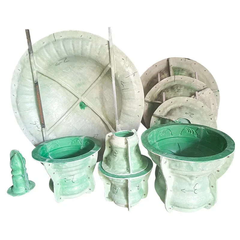 The fourth floor of  cement fountain flower pot mold can be spliced into  courtyard of  villa hotel