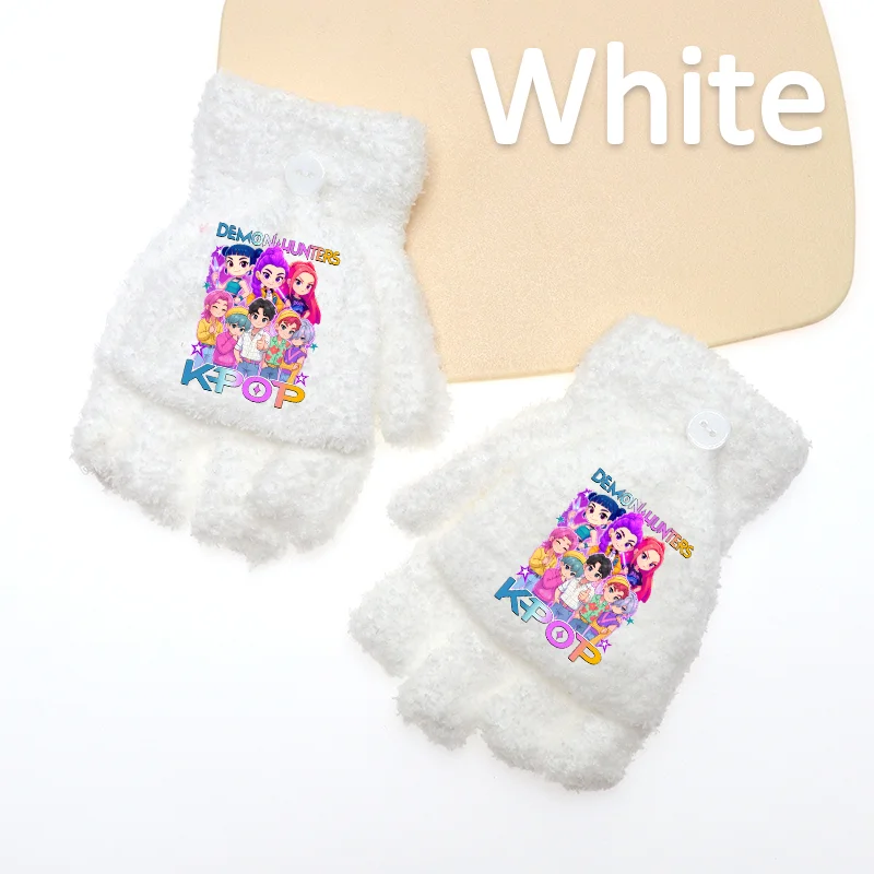 K-Pop Fingerlose Handschuhe, Halbe K-Pop Strickhandschuhe mit Fingerklappen, Warme Handschuhe für Mädchen und Jungen, zum Schreiben und für die Schule