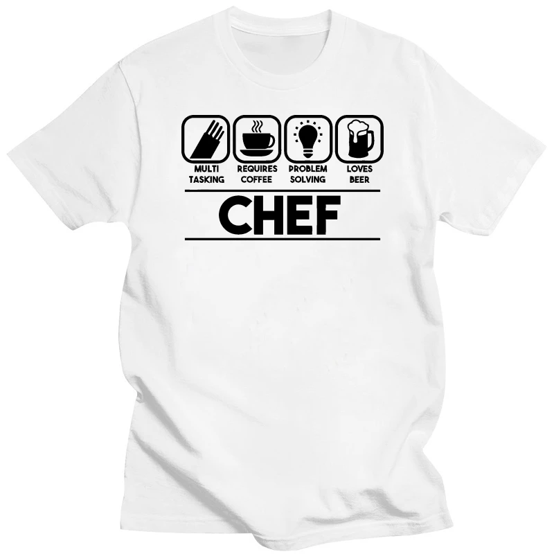 Summer Fashion O-neck short sleeve top clothing cotton hip-hop chef whites humour commis work cook head T shirt