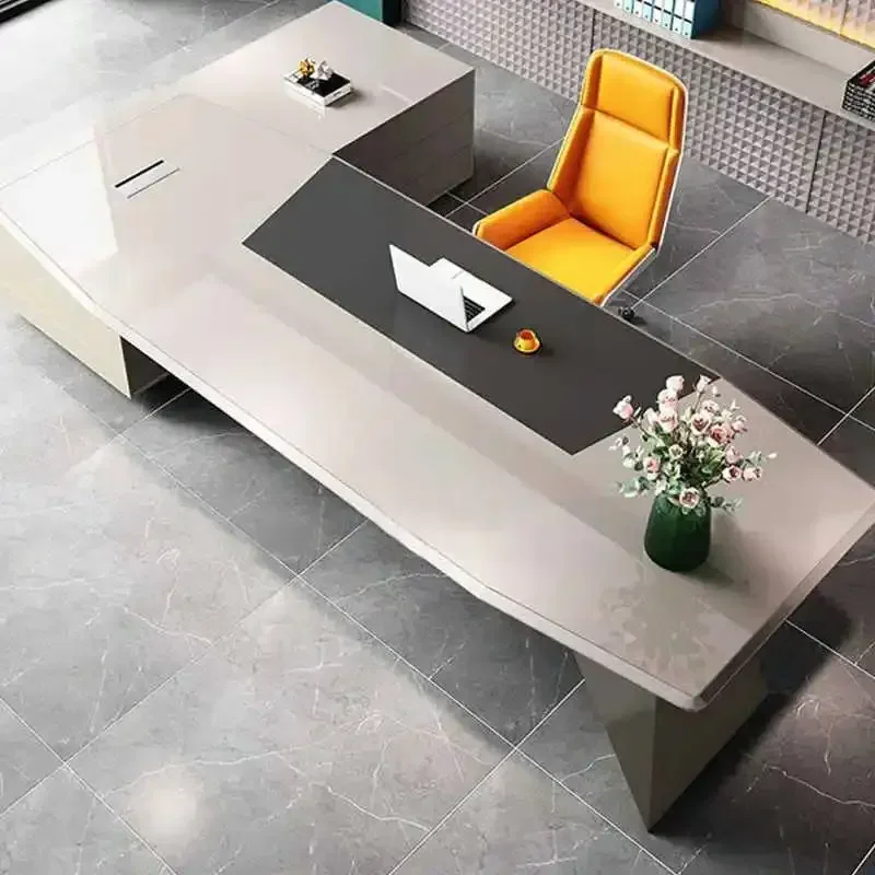 Boss Simple Modern Office Desk Combination Baking Paint President Desk Creative Director Mesa Para Computador Office Furniture