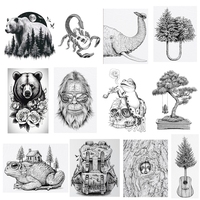 New DIY Animals Art Clear Stamps Bear Orangutan Frog Tree Bags Card Scrapbooking Natural Account Craft Not Rubber Stamps