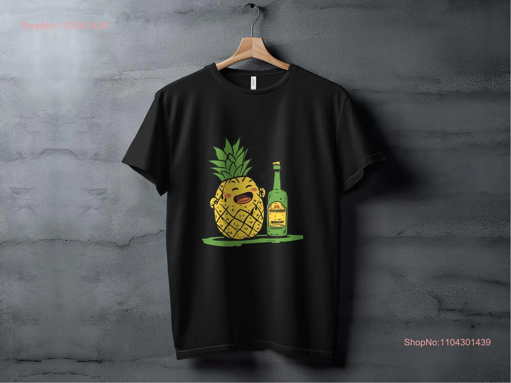 Drunk Pineapple shirt happy funny fruit with booze alcohol tequila bottle summer vibes vacation party