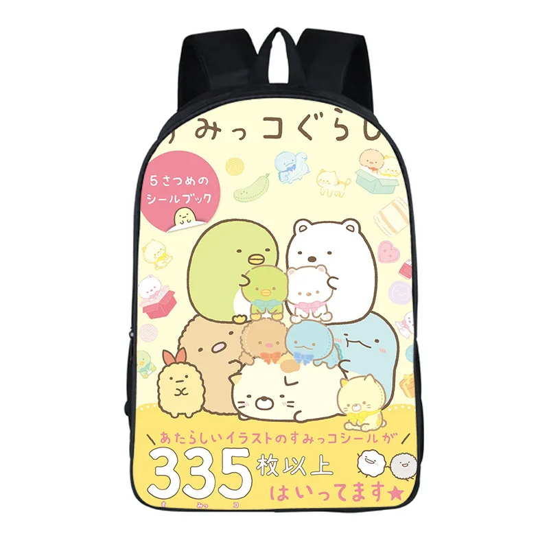 Trendy Popular Sumikkogurashi Notebook Backpacks pupil School Bags 3D Print Oxford Waterproof Boys/Girls Laptop Backpacks