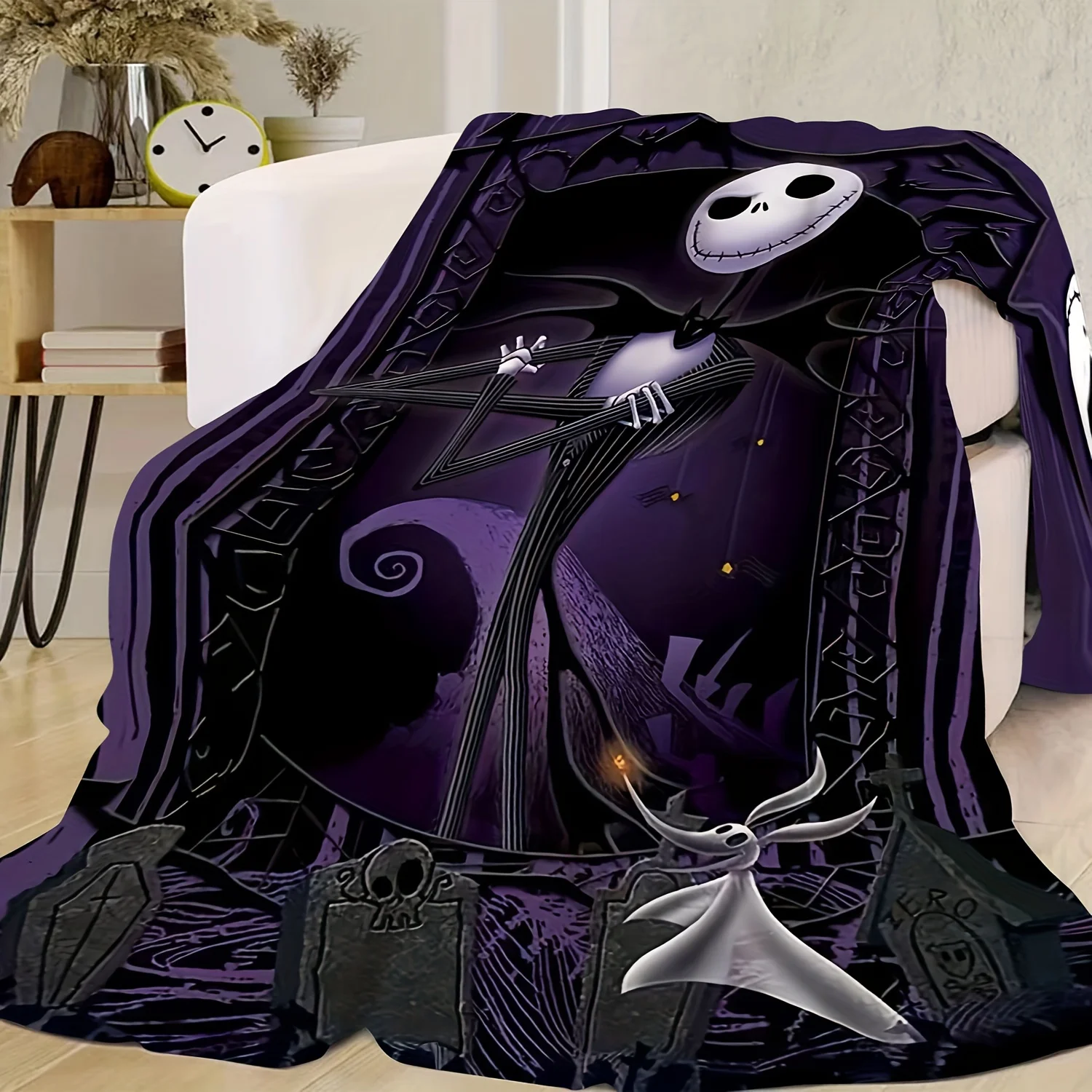 Ultra-Soft Nightmare Before Christmas Flannel Throw Blanket For Couch Bed And Gifts Hd Printed Cozy Versatile For All Seasons