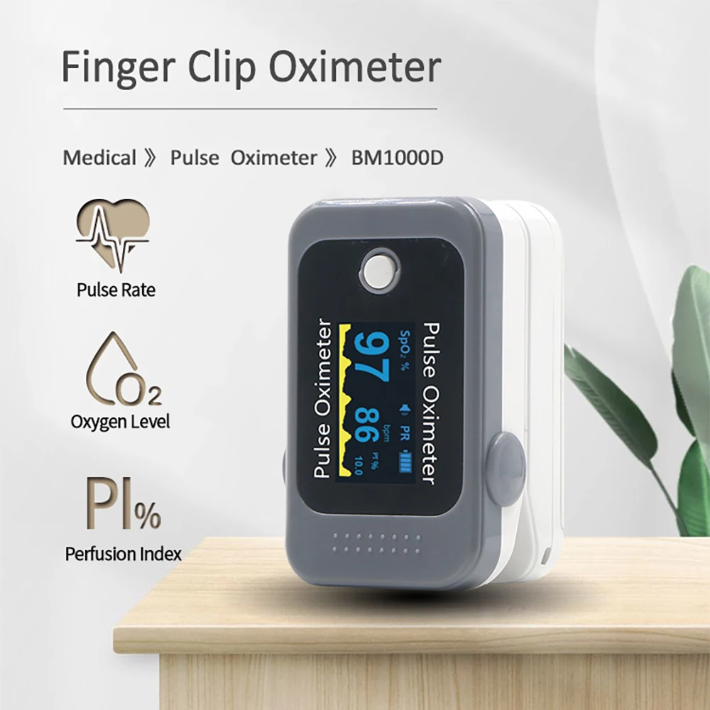 BERRY BM1000D Finger Pulse Oximeter Oxygen Saturation Heart Rate Perfusion Index Monitor OLED Display Home Medical Health Care