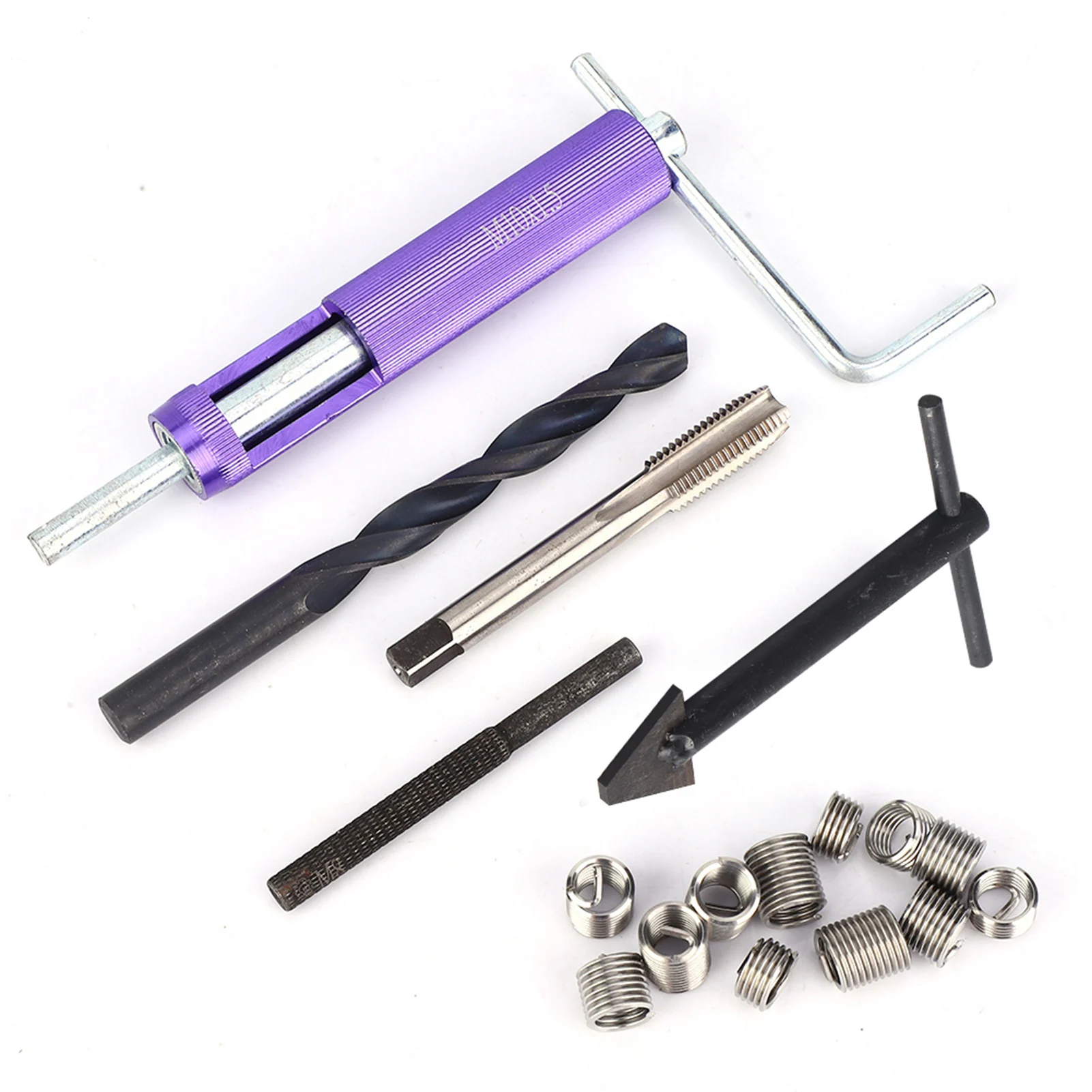 

Набор для восстановления резьбы M10 x 1.25: втулки-вставки 1D, 1.5D, 2D и инструмент для ремонта резьбы