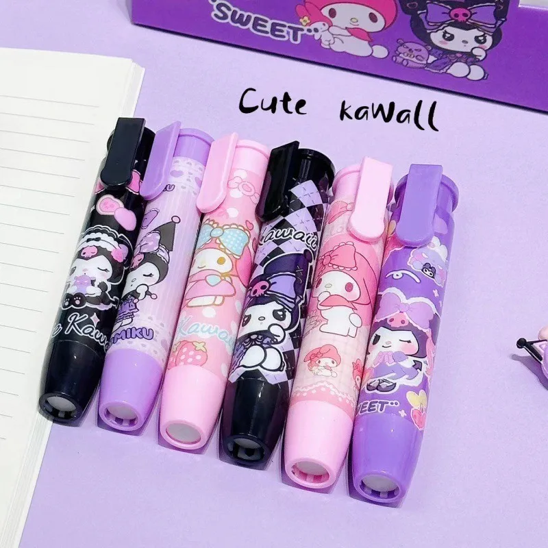 

Sanrio Kuromi Eraser Anime Figures Cute Cartoon Stationery Q Figural Erasers Anime Merchandise Decoration Children Birthday Gift