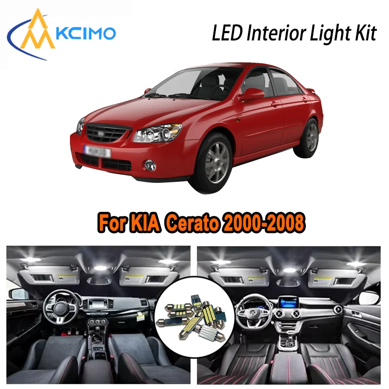 

For KIA Cerato 2000-2008 2001 2002 2003 2004 2005 2006 2007 LED Interior Dome Map Trunk Light Kit Car Led Lamps Canbus No Error