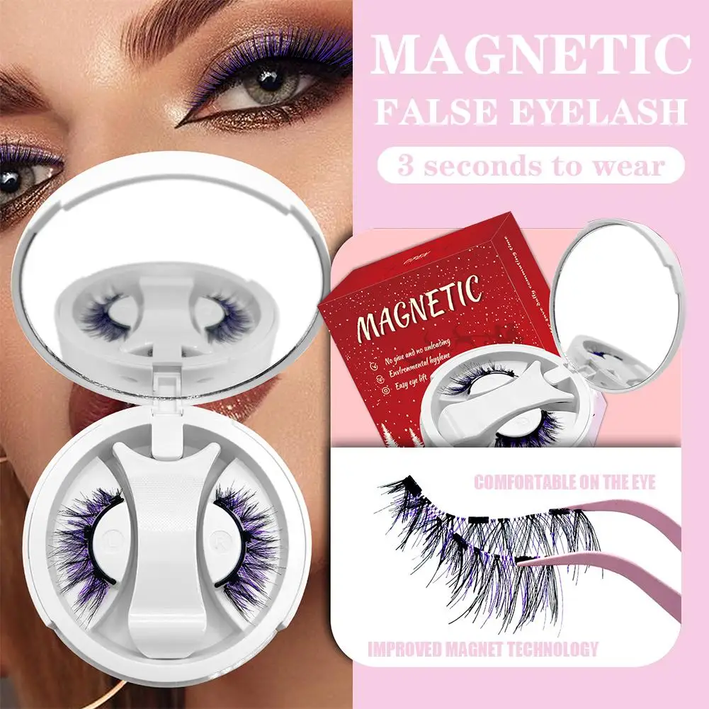 Pestañas postizas de Color de succión magnética, pestañas de guilo cómico, volumen Natural, No se necesita pegamento, reutilizables para fiesta diaria