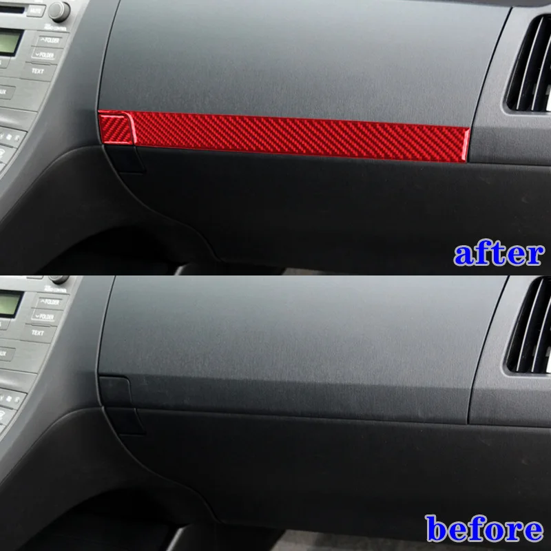 لصندوق تخزين الركاب من ألياف الكربون ملصق مزخرف لتعديلات داخلية لسيارة Toyota 12-15 Prius