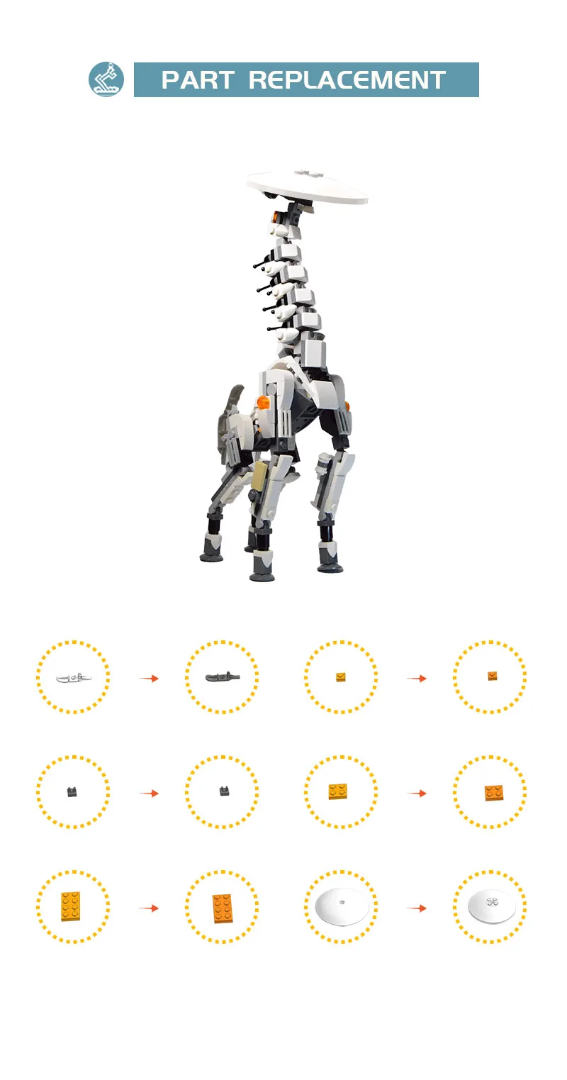 BuildMoc Tallnecks Monster Building Blocks Kit Game Horizon Zero Longnecked Beast Dinosaur Bricks Toy For Children Adult Gift