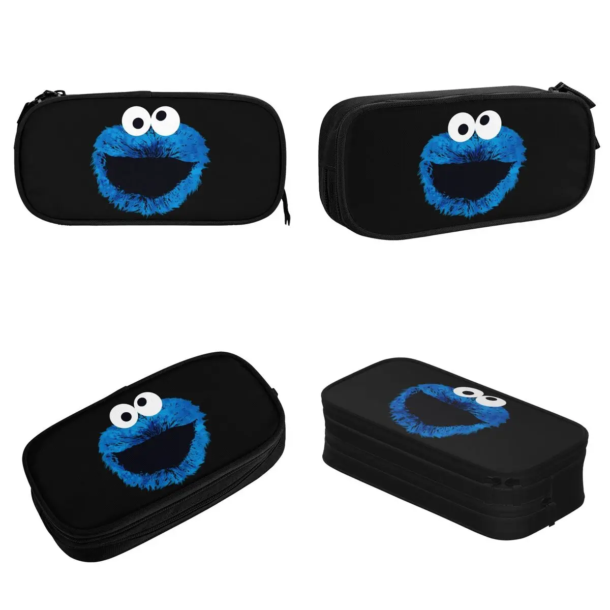 Cookie Monster Watercolor Trend Pencil Case Pencil Box Pen Holder Large Storage Bag School Supplies Zipper Stationery