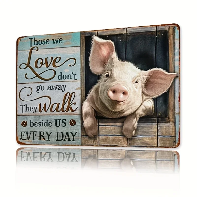 Rustic Pig Memorial Metal Sign -  Printed 