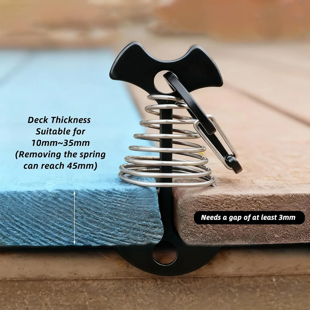 Deck Anchor Pegs Fishbone Tent Stakes with Spring Buckle Windproof Aluminium Alloy Wind Rope Anchor Camping Tent Nail - view 4