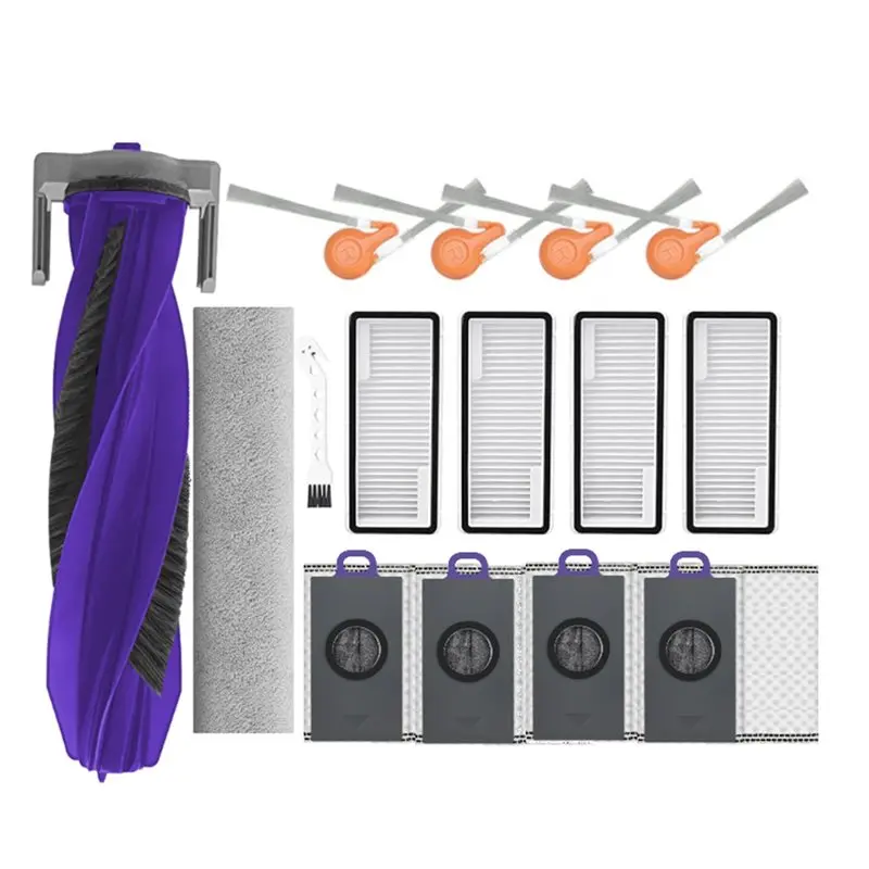 

M04K For NARWAL JX Vacuum Cleaner Accessories- Roller Brush Side Brush Mop Pads Dust Bag Track Filter Cleaning Cloth(15PCS)