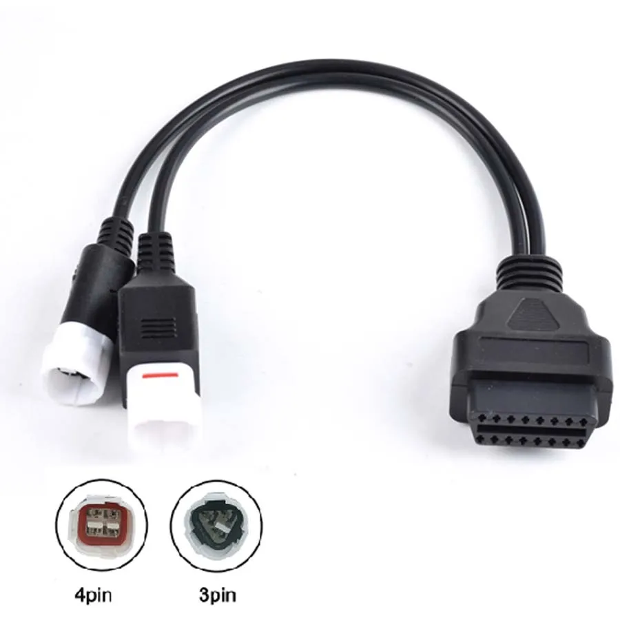 Motorcycle 3, 4 ,6 Pin OBD2 Diagnostics Connector Cable for Yamaha 3pin 4pin Honda 6pin Motorbike OBD 16PIN Extension Adapter