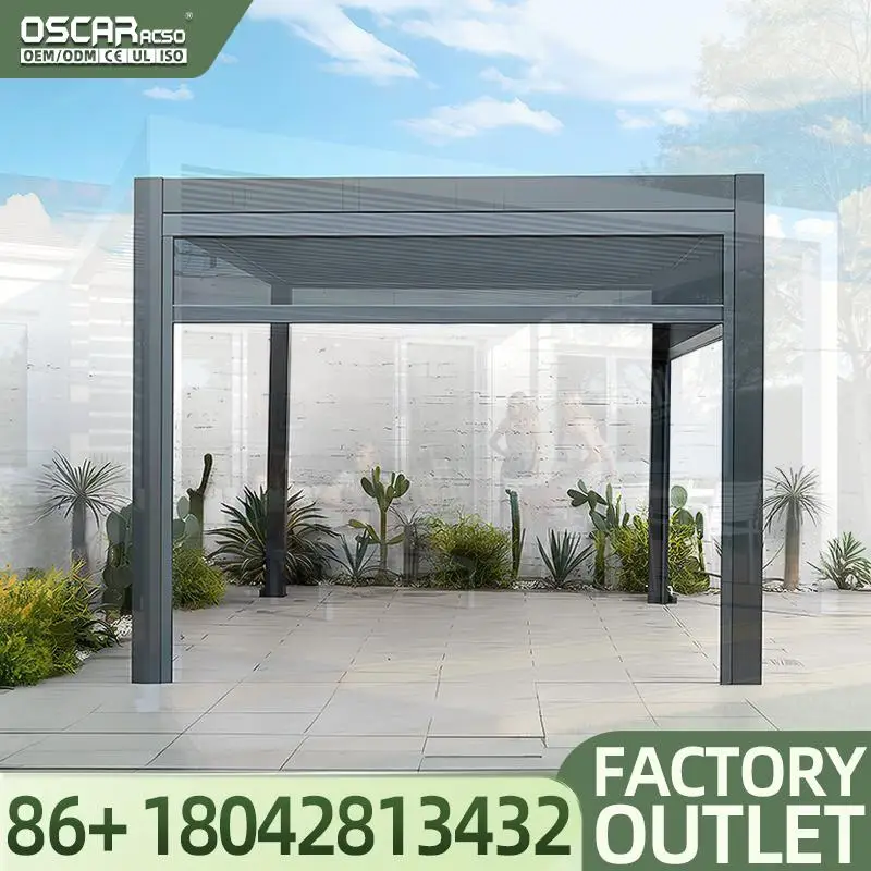 3x3 3x4 4x4 6x4m Outdoor Bioclimatic Aluminum Louvered  Villa Prefab Modular House Alternative Prefab Structures For Garden Back