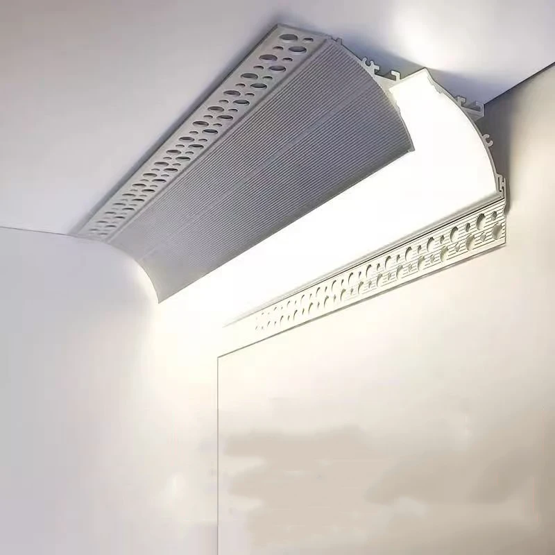 

Frameless Gypsum LED Aluminum Profile Free Ceiling Channel Top Corner Line Lamp Waistline Wall Washer Backlight Light
