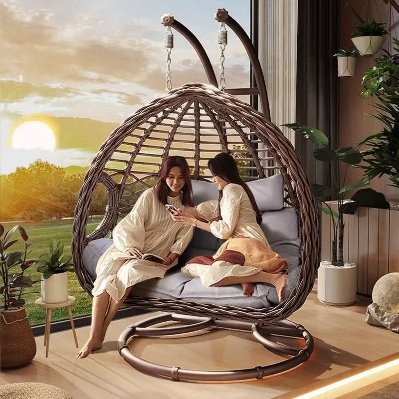 Customizable Garden Double Bird's Nest Rocking Chair, Indoor Internet Celebrity Balcony Hammock Rattan, Outdoor Swing Hanging Ch